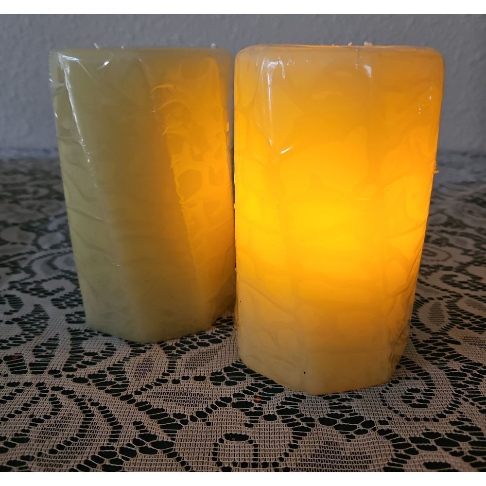 Candle Impressions Pair of Warm Glow LED Flameless Lightly Scented Candles